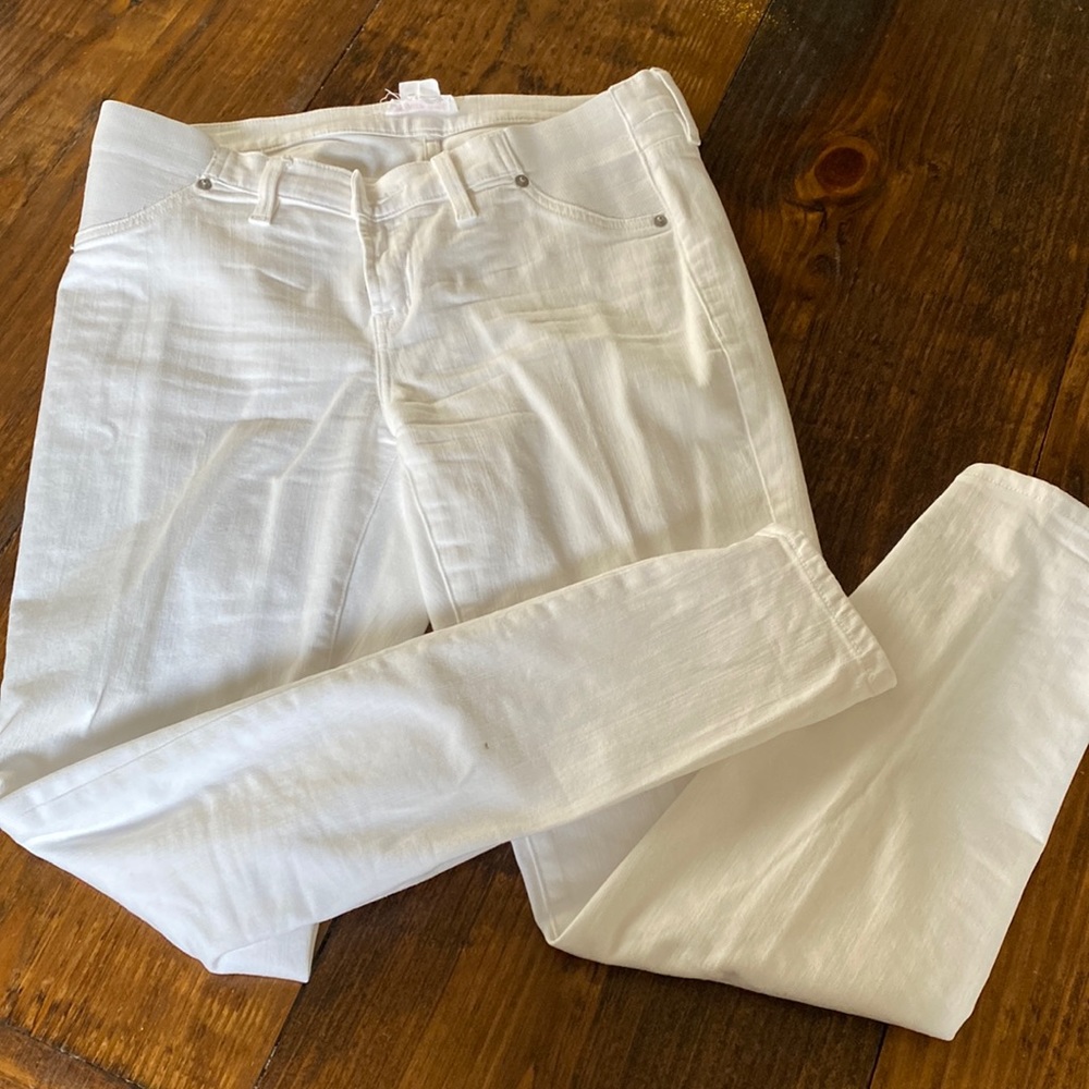White maternity jeans